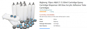 A&B (1:1) 50ml Cartridge Dispenser AB Glue...
